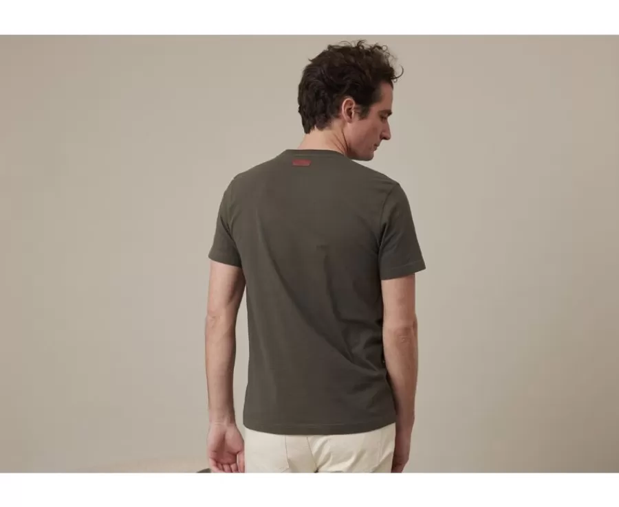 Clearance Camiseta lisa de algodón orgánico Verde oscuro Edgar Iii Camisetas