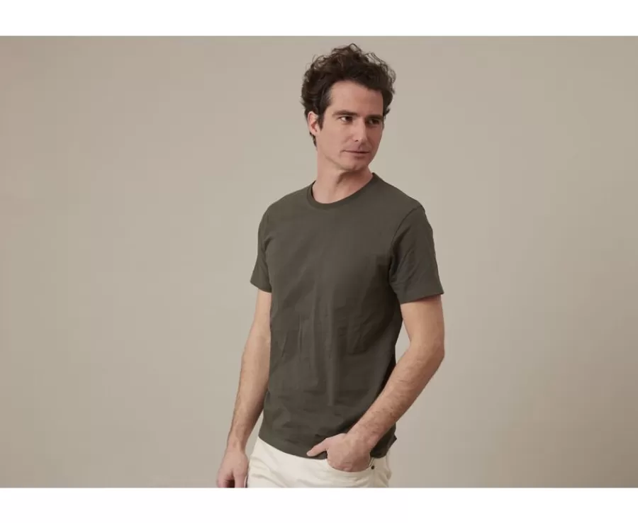 Clearance Camiseta lisa de algodón orgánico Verde oscuro Edgar Iii Camisetas