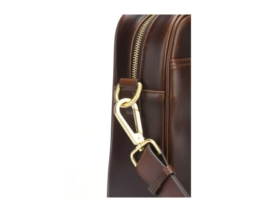 Best Sale Cartera de cuero para hombre con bandolera Chocolate Karlington Iii Maletínes, Bolsos Y Guantes