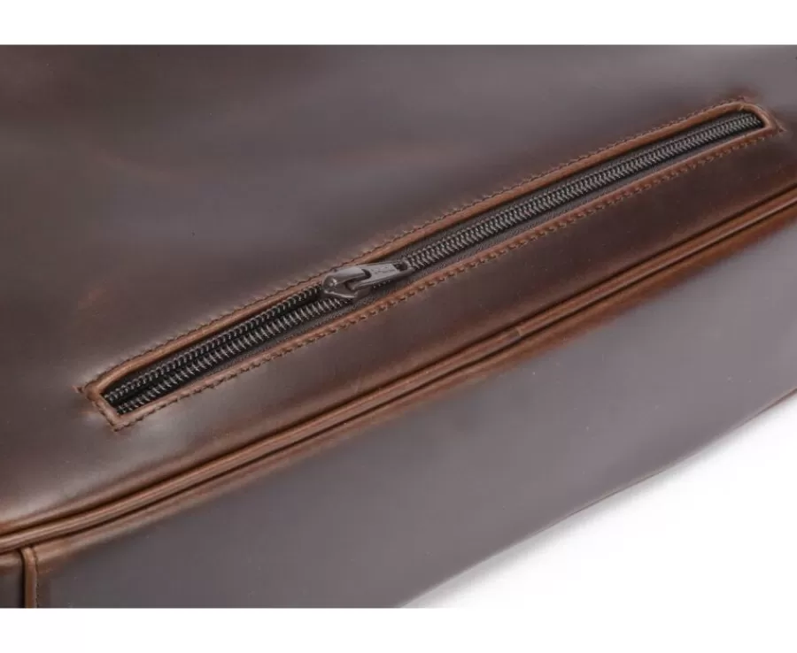 Best Sale Cartera de cuero para hombre con bandolera Chocolate Karlington Iii Maletínes, Bolsos Y Guantes
