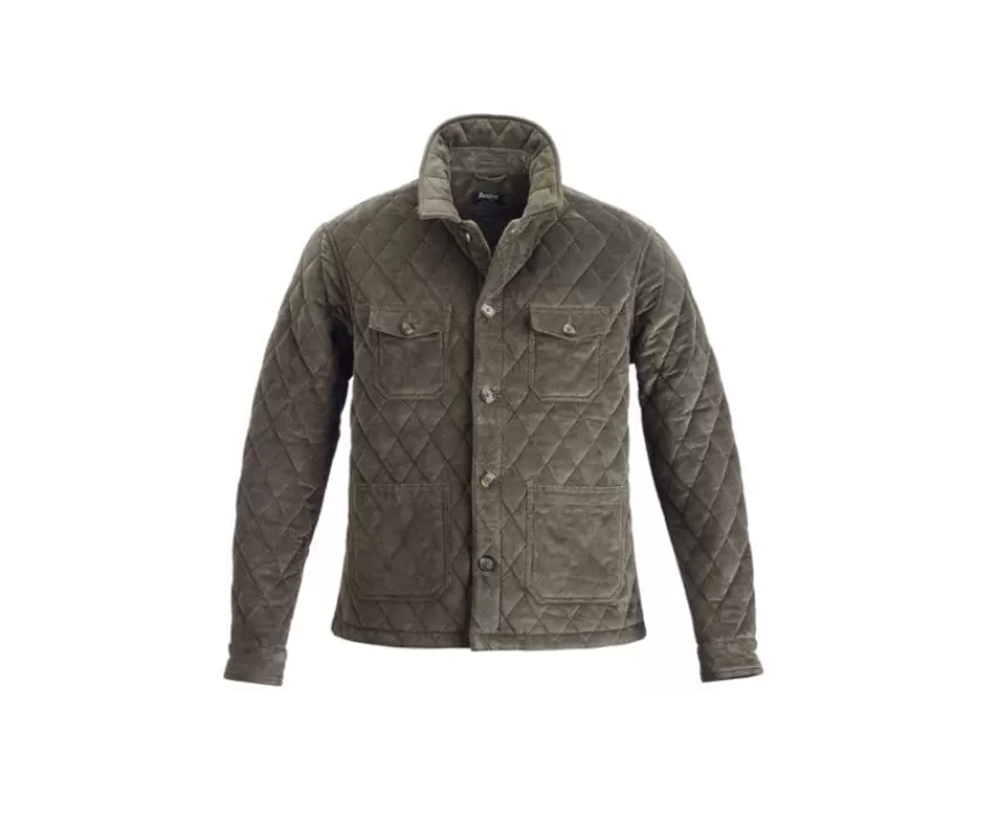 Flash Sale Chaqueta acolchada de pana verde oliva oscuro para hombre Filibert Cazadoras Y Chaquetas De Tela