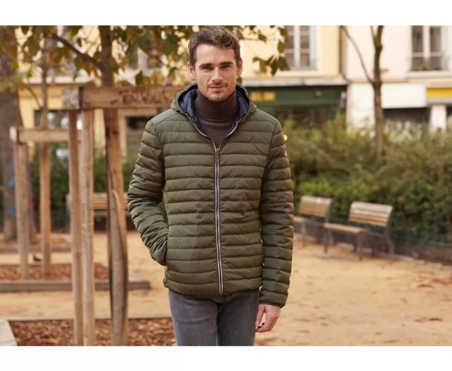 Fashion Chaqueta acolchada ligera con capucha para hombre Caqui Sivert Ii Plumíferos