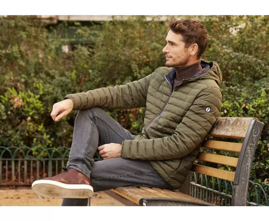 Fashion Chaqueta acolchada ligera con capucha para hombre Caqui Sivert Ii Plumíferos