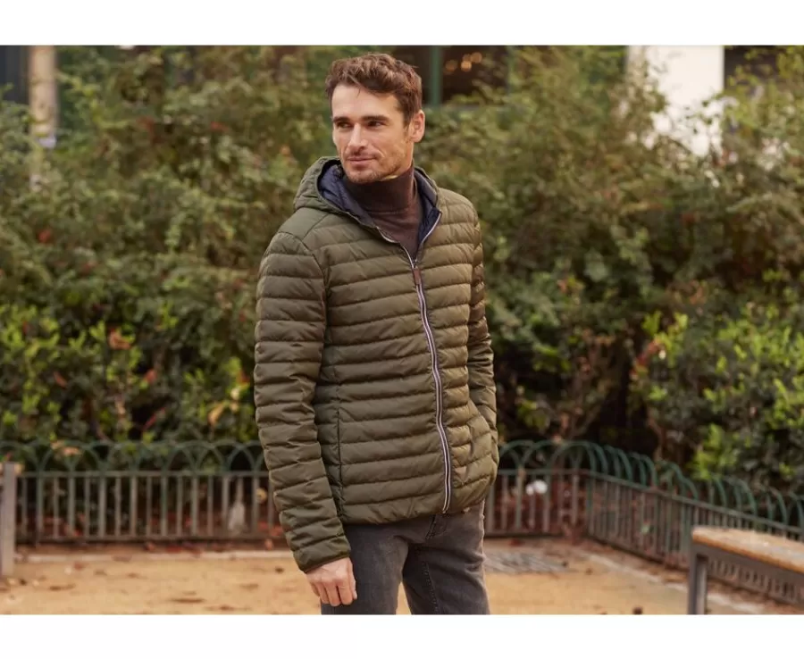 Fashion Chaqueta acolchada ligera con capucha para hombre Caqui Sivert Ii Plumíferos