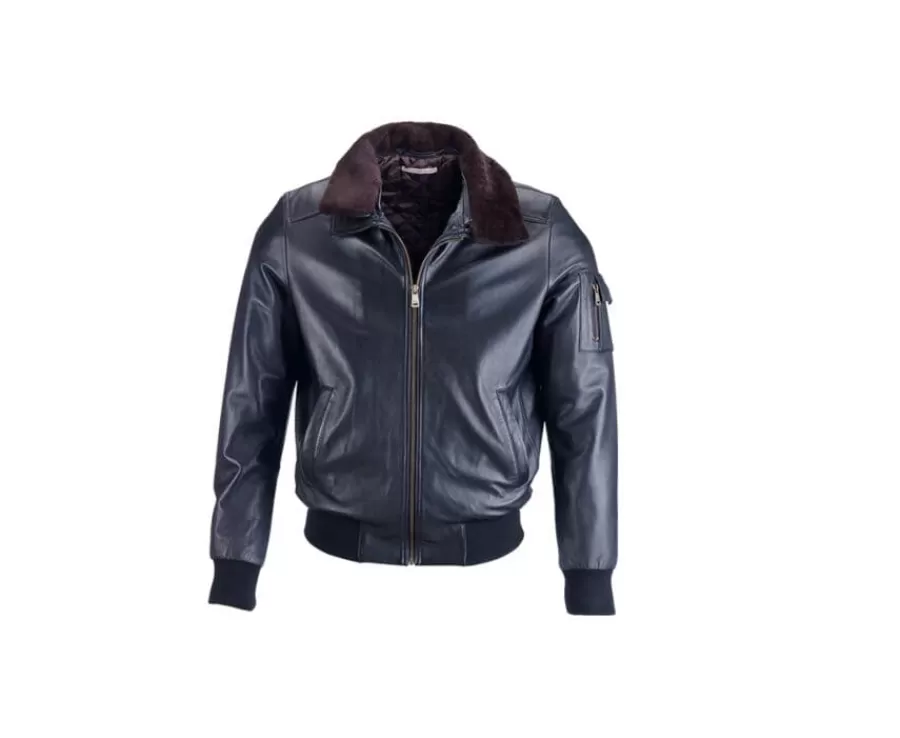 Store Chaqueta de cuero de aviador negra para hombre Everett Ii Cazadoras Y Chaquetas De Cuero