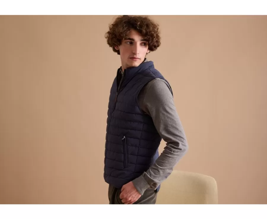 Store Chaqueta de plumas sin mangas para hombre Azul marino Niels Ii Chalecos Acolchados | Plumíferos