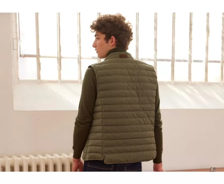 Hot Chaqueta de plumas sin mangas para hombre Caqui Niels Ii Chalecos Acolchados