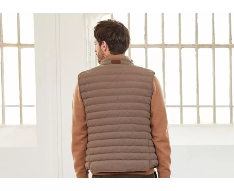 Outlet Chaqueta de plumas sin mangas para hombre Marrón Claro Niels Ii Chalecos Acolchados