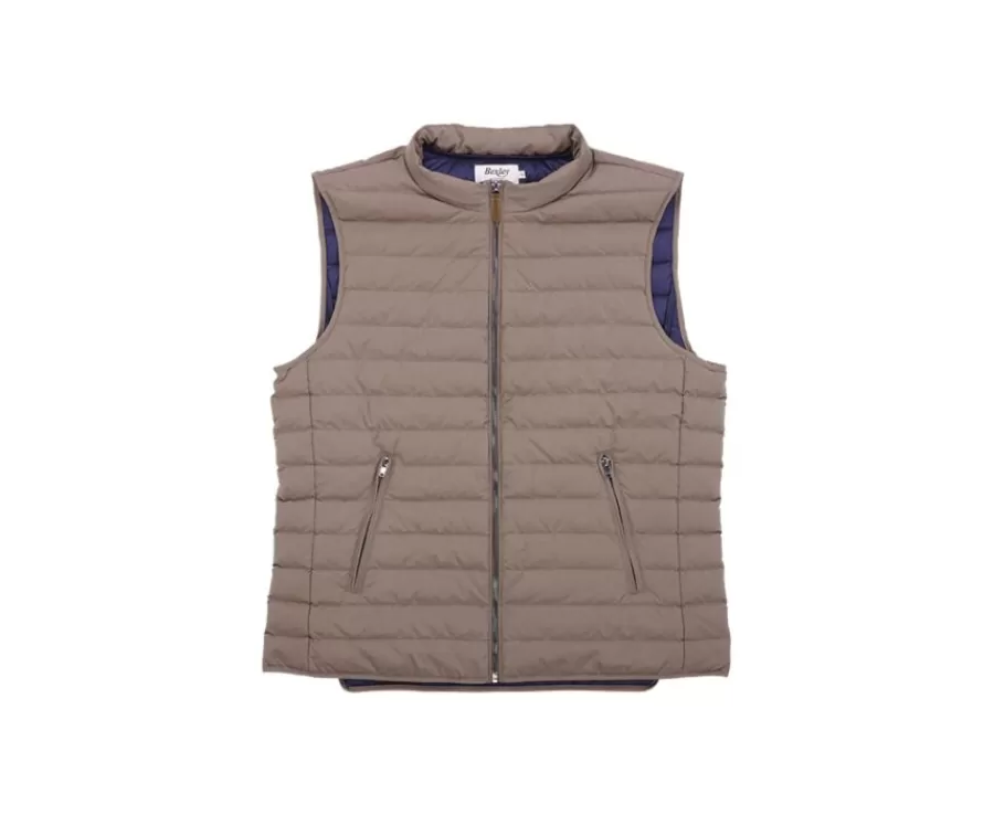 Outlet Chaqueta de plumas sin mangas para hombre Marrón Claro Niels Ii Chalecos Acolchados