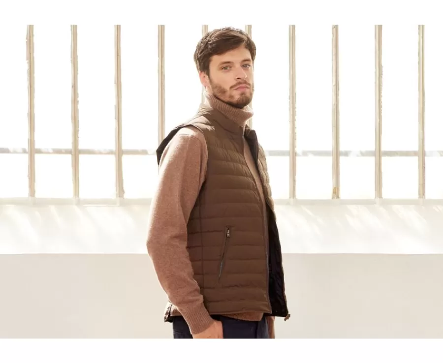 Discount Chaqueta de plumas sin mangas para hombre Marrón Niels Ii Chalecos Acolchados | Plumíferos