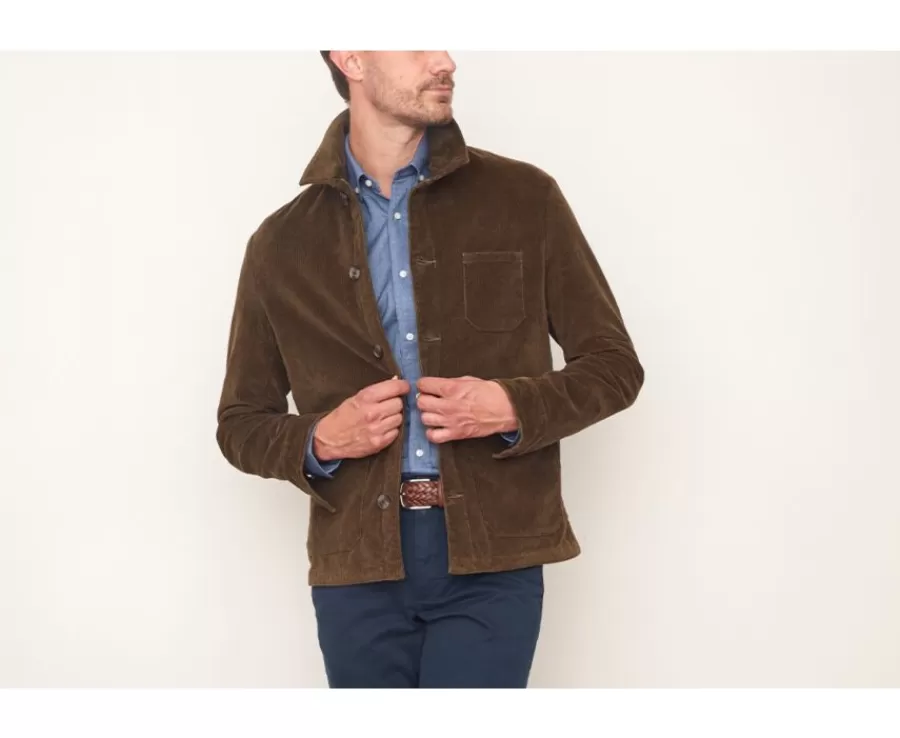 Discount Chaqueta de terciopelo para hombre Aceituna Fidélien Cazadoras Y Chaquetas De Tela