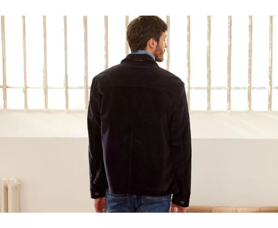 Shop Chaqueta de terciopelo para hombre Azul marino Fidélien Cazadoras Y Chaquetas De Tela