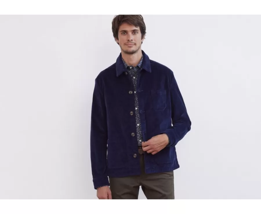 Store Chaqueta de terciopelo para hombre Azul Índigo Fidélien Cazadoras Y Chaquetas De Tela