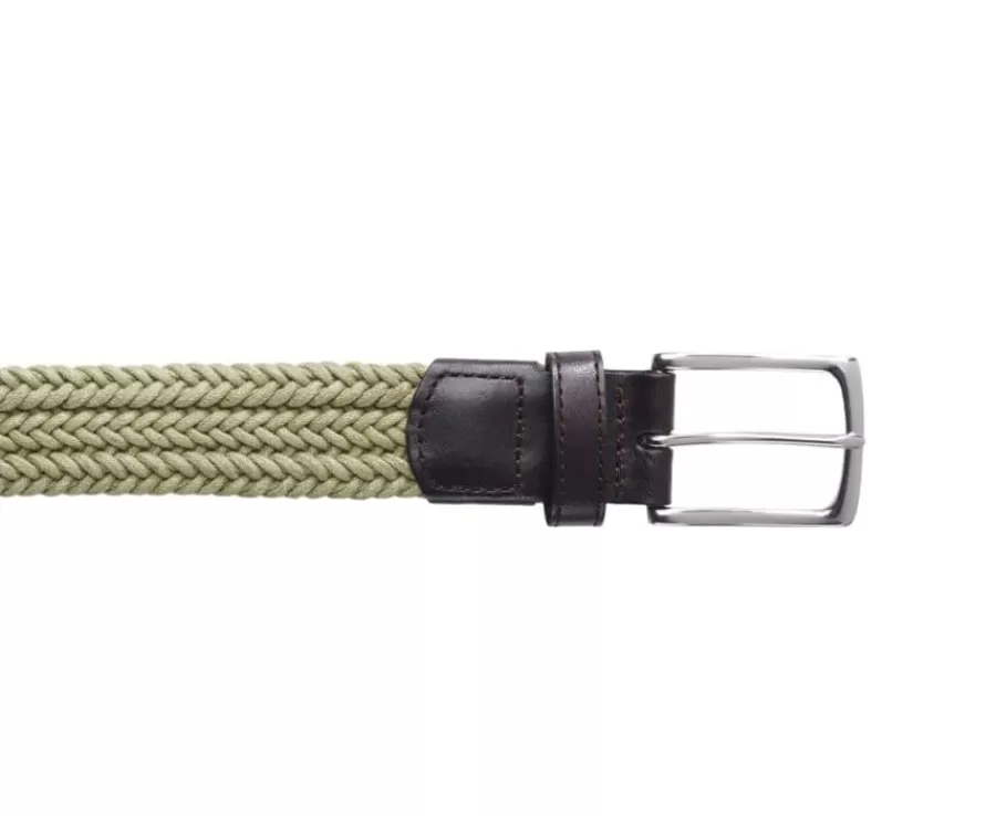 Shop Cinturón de algodón trenzado fino para hombre caqui claro Norwood Silver Coton Cinturones