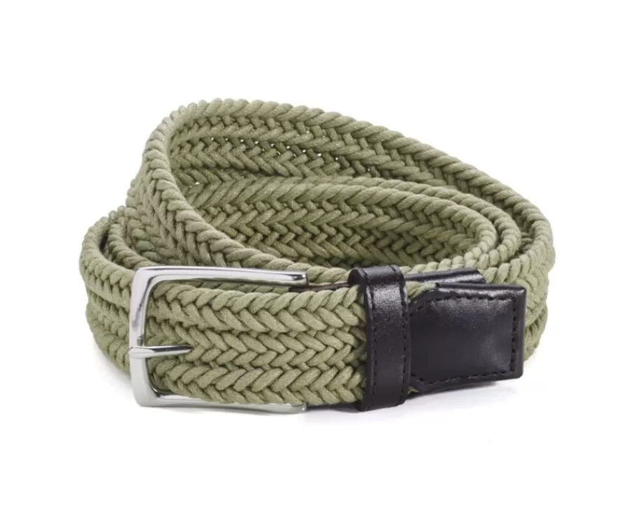 Shop Cinturón de algodón trenzado fino para hombre caqui claro Norwood Silver Coton Cinturones