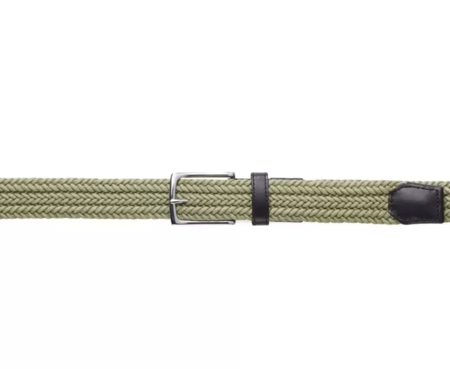 Shop Cinturón de algodón trenzado fino para hombre caqui claro Norwood Silver Coton Cinturones