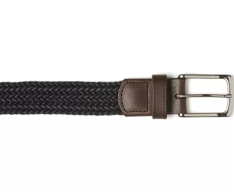 Fashion Cinturón de algodón trenzado para hombre Azul marino Norwood Silver Cinturones