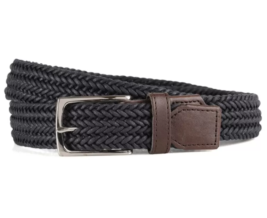 Fashion Cinturón de algodón trenzado para hombre Azul marino Norwood Silver Cinturones