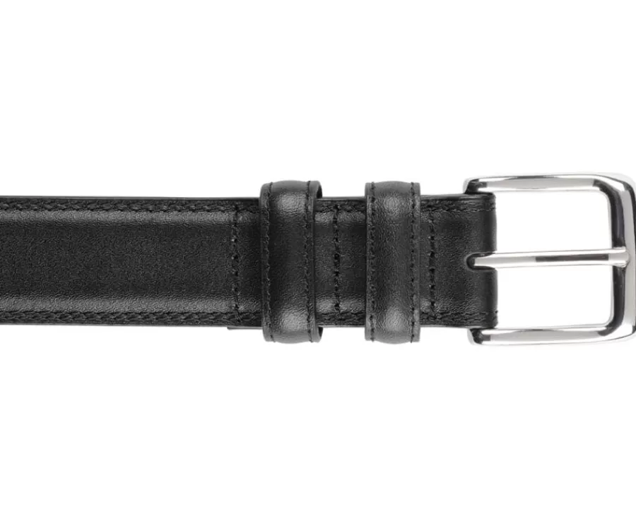 Discount Cinturón de cuero negro para hombre con hebilla plateada Brixton Silver Cinturones