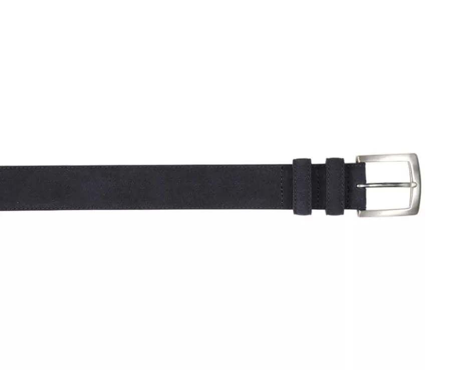 Store Cinturón de lujo para hombre de terciopelo Azul marino Westgate Silver Cinturones