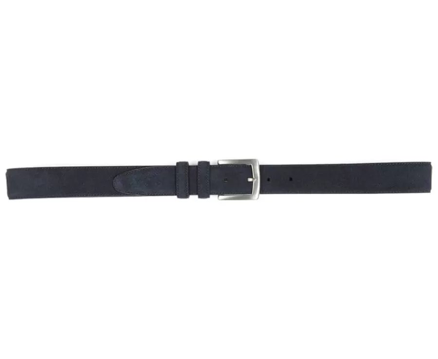 Store Cinturón de lujo para hombre de terciopelo Azul marino Westgate Silver Cinturones