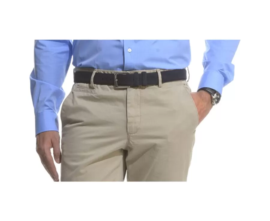 Store Cinturón de lujo para hombre de terciopelo Azul marino Westgate Silver Cinturones