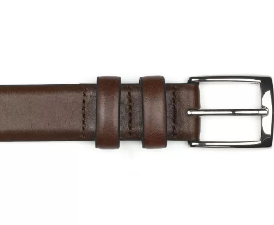 Clearance Cinturón de traje de hombre patinado Marrón patinado Ramsgate Silver Cinturones
