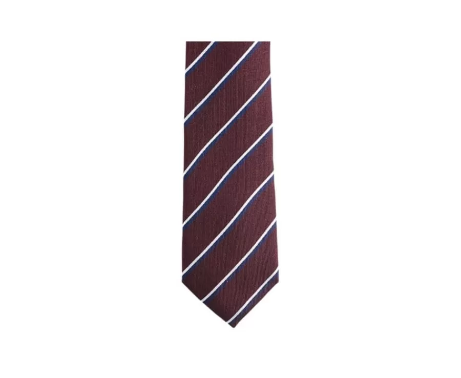 Best Corbata de hombre de seda Burdeos y rayas Marino y Crudo Corbatas, Pajaritas Y Pañuelos De Bolsillo | Corbatas Y Pajaritas
