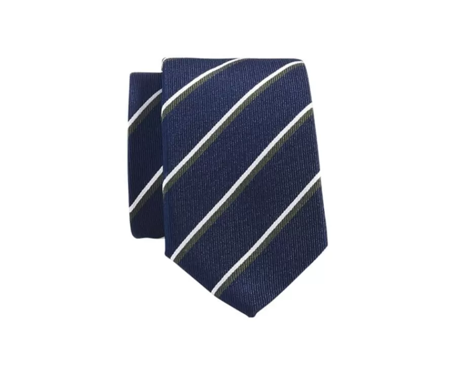Store Corbata de hombre de seda Marino a rayas  verde y Crudo Corbatas, Pajaritas Y Pañuelos De Bolsillo | Corbatas Y Pajaritas