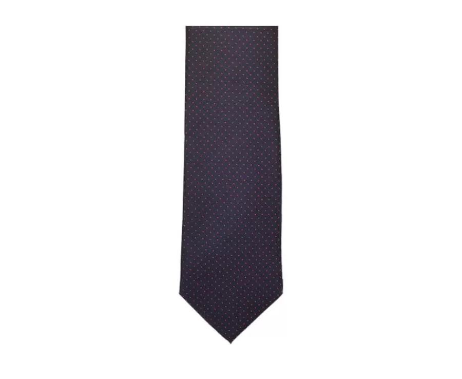 Hot Corbata de seda Azul marino con micropuntos rojos para hombre Corbatas, Pajaritas Y Pañuelos De Bolsillo | Corbatas Y Pajaritas