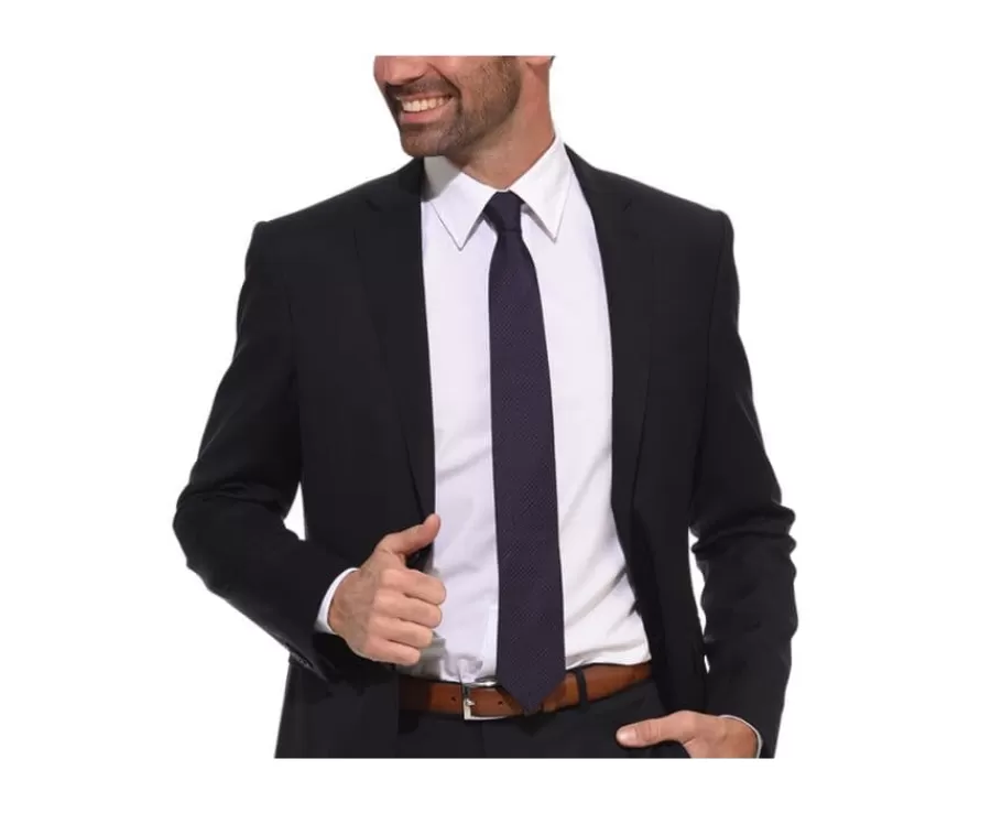 Hot Corbata de seda Azul marino con micropuntos rojos para hombre Corbatas, Pajaritas Y Pañuelos De Bolsillo | Corbatas Y Pajaritas