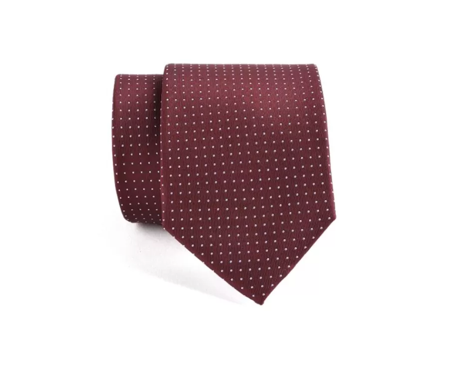 Shop Corbata hombre de seda Burdeos micropuntos Azul Cielo Corbatas, Pajaritas Y Pañuelos De Bolsillo | Corbatas Y Pajaritas