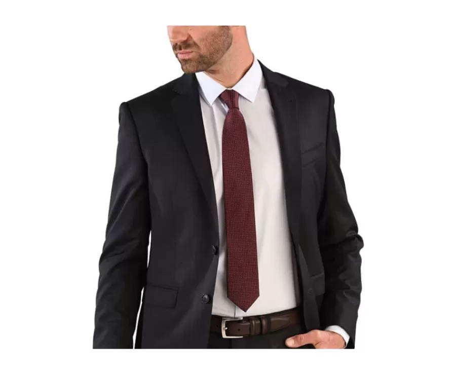 Shop Corbata hombre de seda Burdeos micropuntos Azul Cielo Corbatas, Pajaritas Y Pañuelos De Bolsillo | Corbatas Y Pajaritas