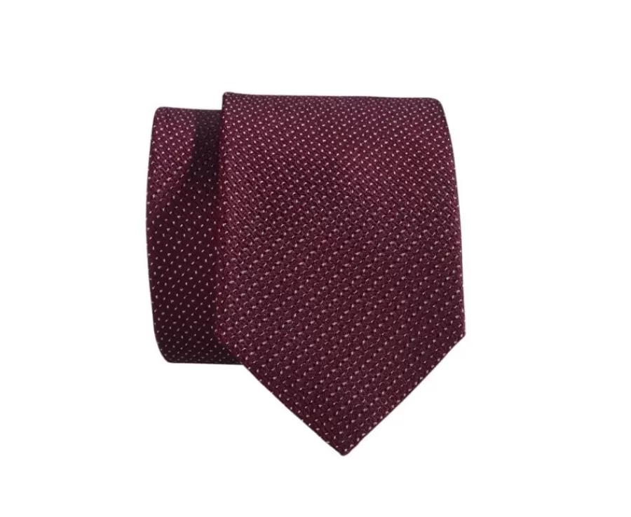 Discount Corbata para hombre de seda Burdeos y Blanco Corbata Seda Faux Uni Corbatas, Pajaritas Y Pañuelos De Bolsillo | Corbatas Y Pajaritas