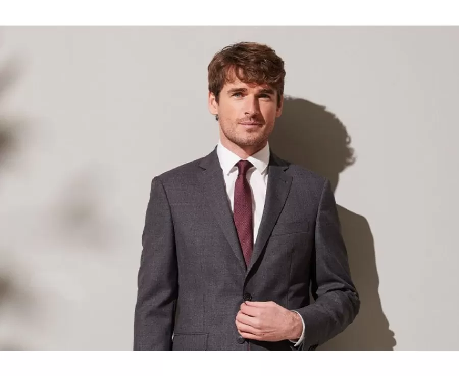 Discount Corbata para hombre de seda Burdeos y Blanco Corbata Seda Faux Uni Corbatas, Pajaritas Y Pañuelos De Bolsillo | Corbatas Y Pajaritas
