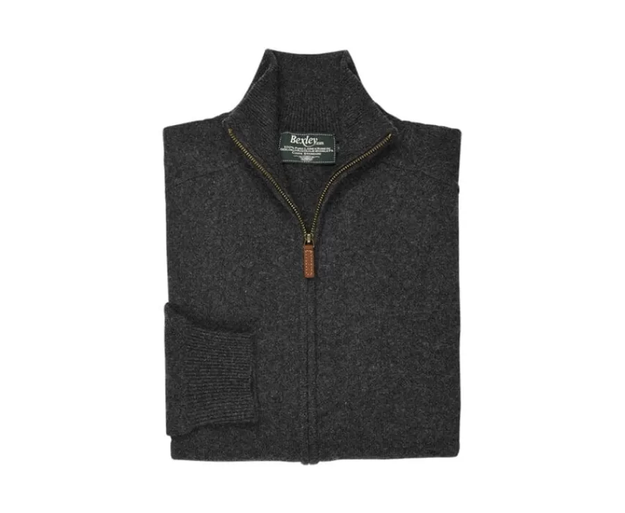 Store Cárdigan de lana hombre con cremallera Gris Antracita moteado Kane Cárdigans | Jerséis De Punto