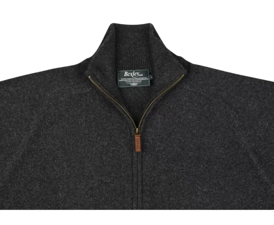 Store Cárdigan de lana hombre con cremallera Gris Antracita moteado Kane Cárdigans | Jerséis De Punto