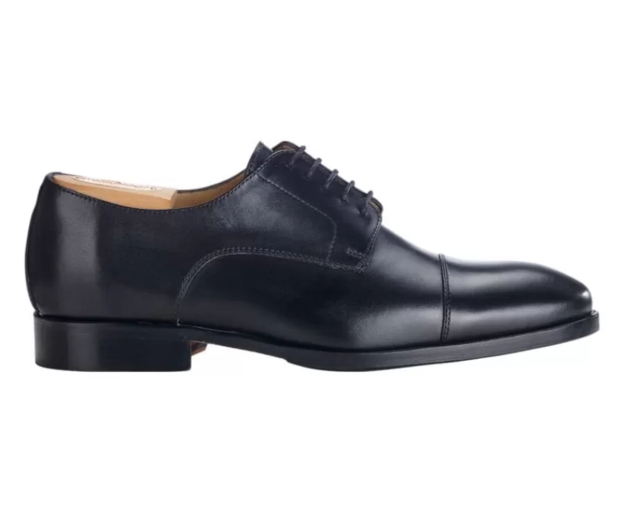 Store Derbies negros de hombre con suela de cuero y goma de caucho Maywell Patin Zapatos Derby Y Bluchers