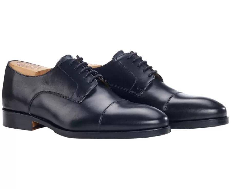 Store Derbies negros de hombre con suela de cuero y goma de caucho Maywell Patin Zapatos Derby Y Bluchers