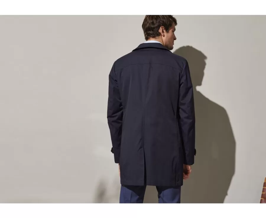 Flash Sale Gabardina Azul marino para hombre Aurèle Ii Abrigos Y Gabardinas