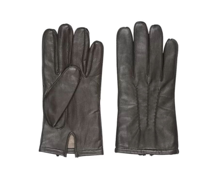 Best Sale Guantes de hombre en piel de cordero Chocolate Maletínes, Bolsos Y Guantes