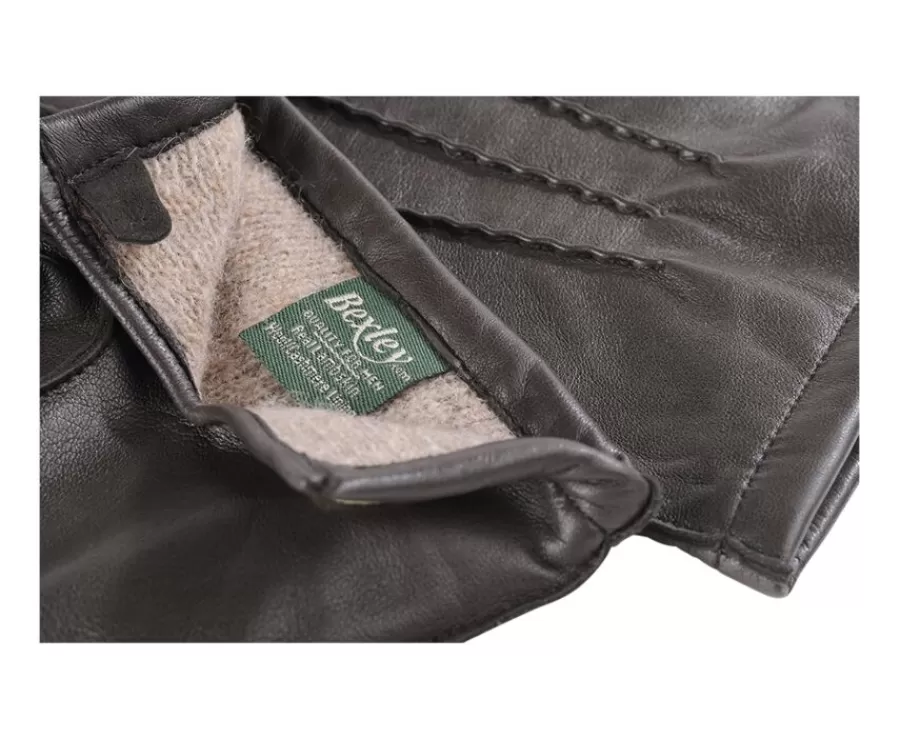 Best Sale Guantes de hombre en piel de cordero Chocolate Maletínes, Bolsos Y Guantes