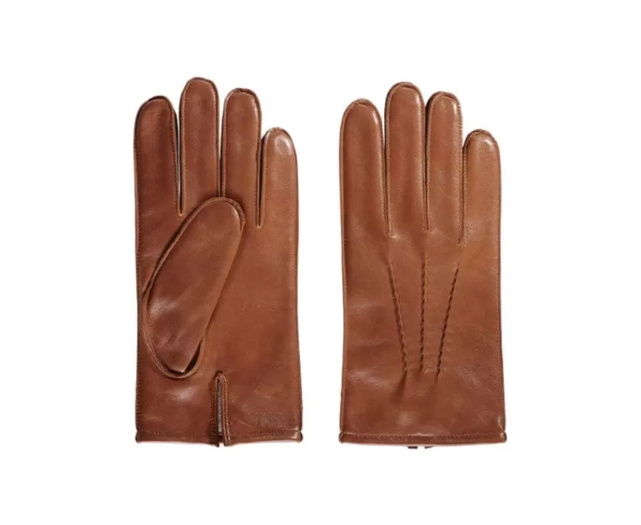 Store Guantes de piel de cordero Coñac para hombre Maletínes, Bolsos Y Guantes