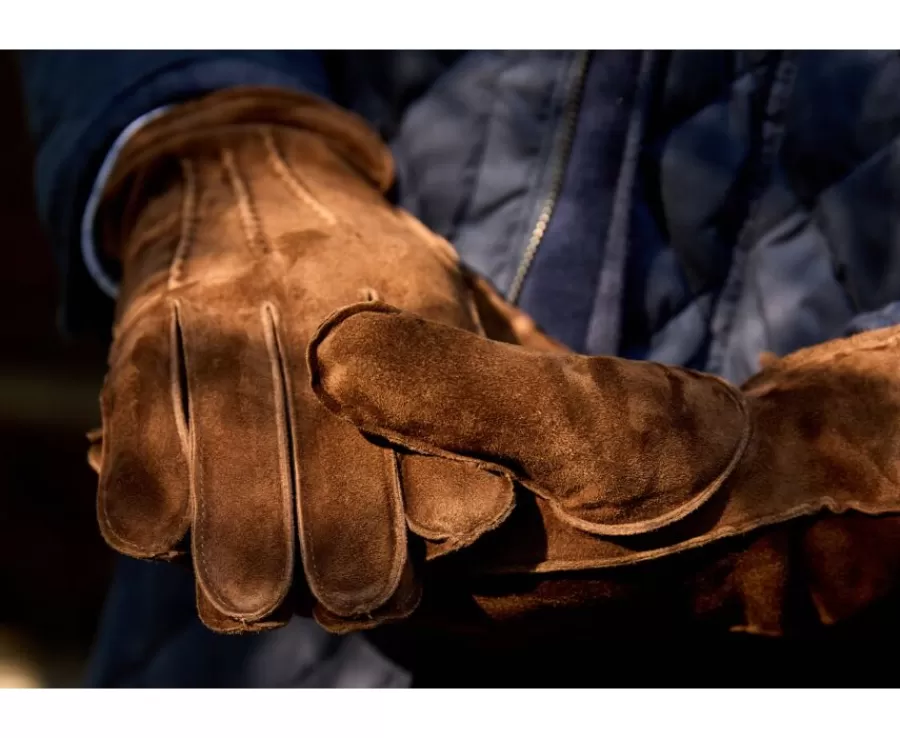 Flash Sale Guantes de piel de cordero Terciopelo Habana para hombre Maletínes, Bolsos Y Guantes