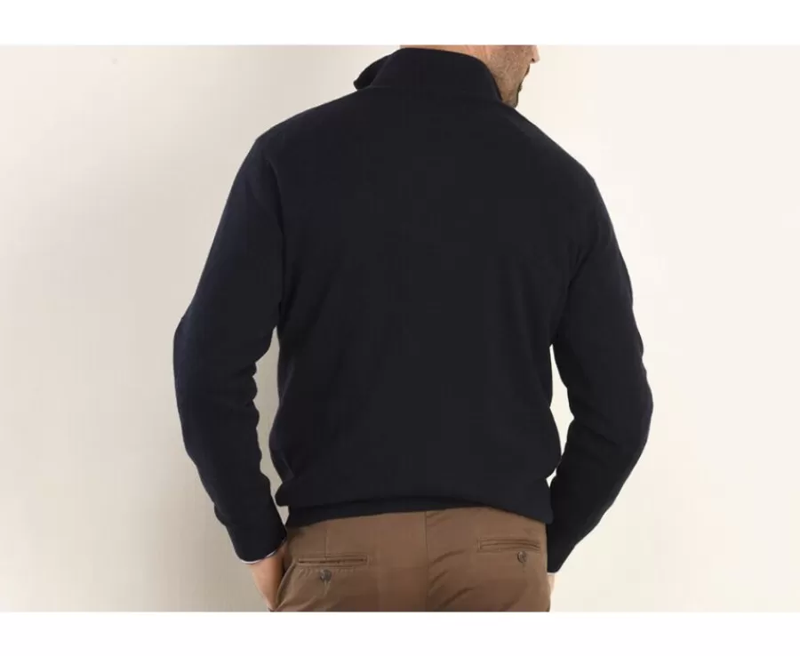Best Sale Jersey de hombre de lana con cuello con cremallera Azul marino Keithy Jerséis De Cuello Cremallera | Jerséis De Punto