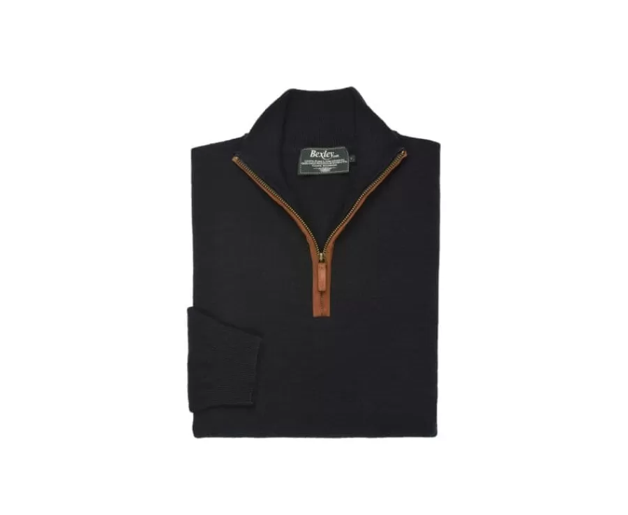 Best Sale Jersey de hombre de lana con cuello con cremallera Azul marino Keithy Jerséis De Cuello Cremallera | Jerséis De Punto