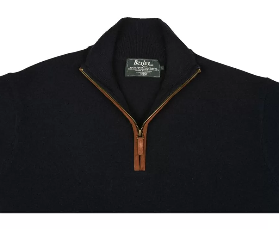 Best Sale Jersey de hombre de lana con cuello con cremallera Azul marino Keithy Jerséis De Cuello Cremallera | Jerséis De Punto