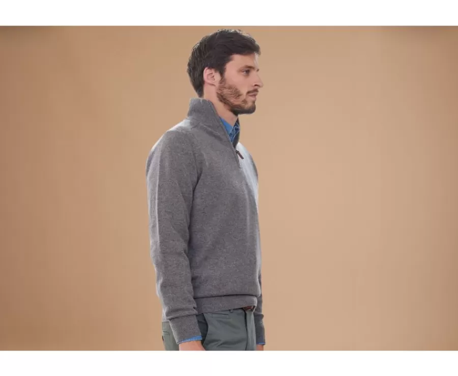 Cheap Jersey de hombre de lana con cuello con cremallera Gris moteado Kenneth Jerséis De Cuello Cremallera | Jerséis De Punto