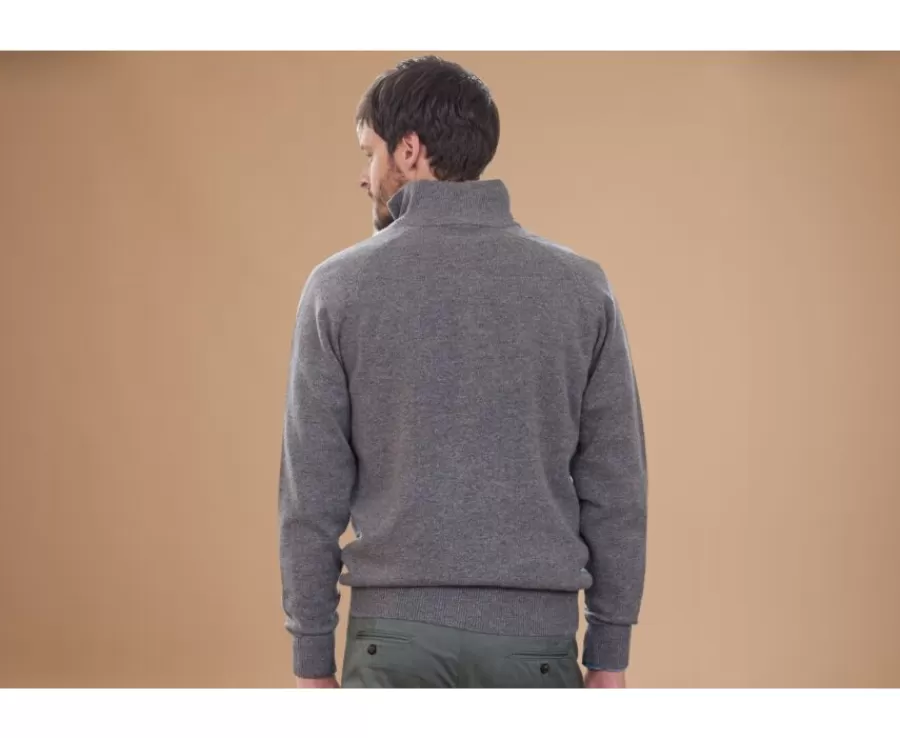 Cheap Jersey de hombre de lana con cuello con cremallera Gris moteado Kenneth Jerséis De Cuello Cremallera | Jerséis De Punto