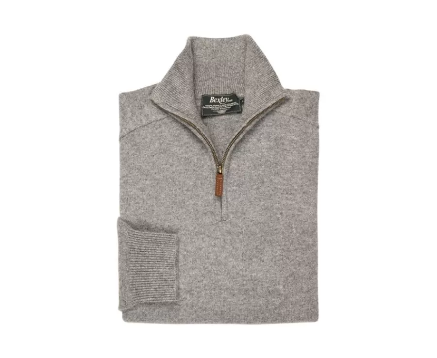 Cheap Jersey de hombre de lana con cuello con cremallera Gris moteado Kenneth Jerséis De Cuello Cremallera | Jerséis De Punto